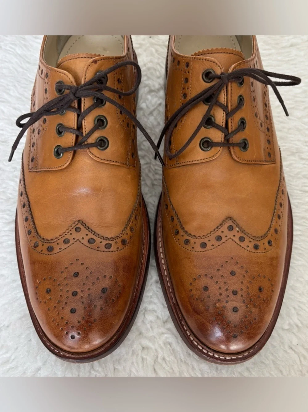 Oliver Sweeney Serpentine Cognac Wingtip Brogue Derby Shoes size 9